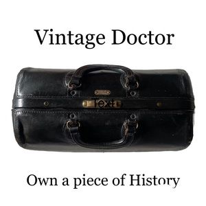 ANTIQUE EARLY 20th CENTURY SCHELL EMDEE WALRUS HIDE LEATHER MEDICAL DOCTORS BAG